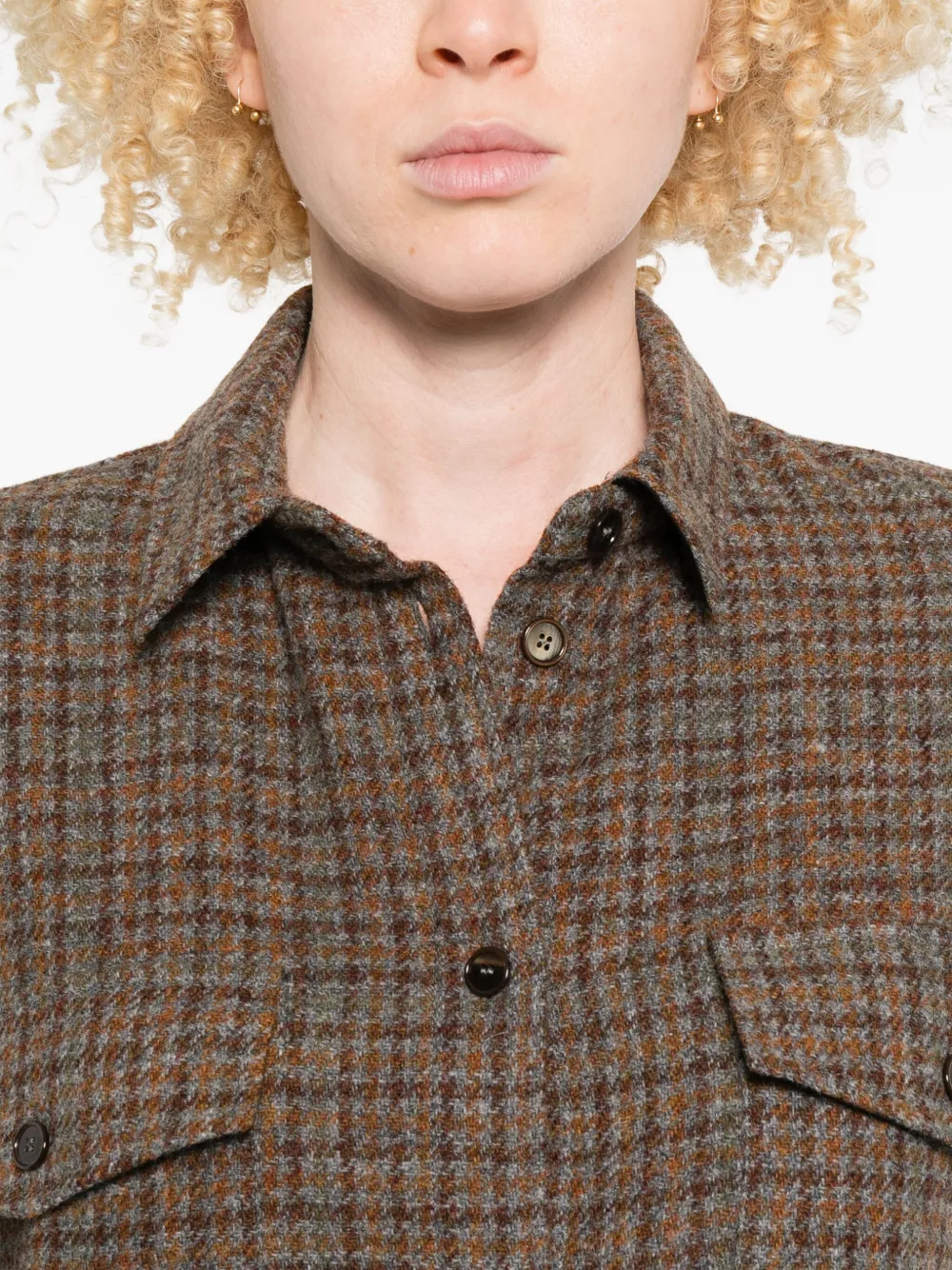 Barena Geruit shirt Bruin