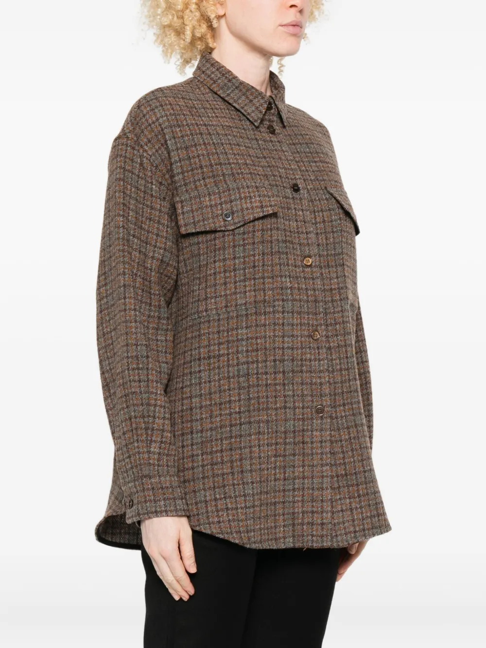 Barena Geruit shirt Bruin