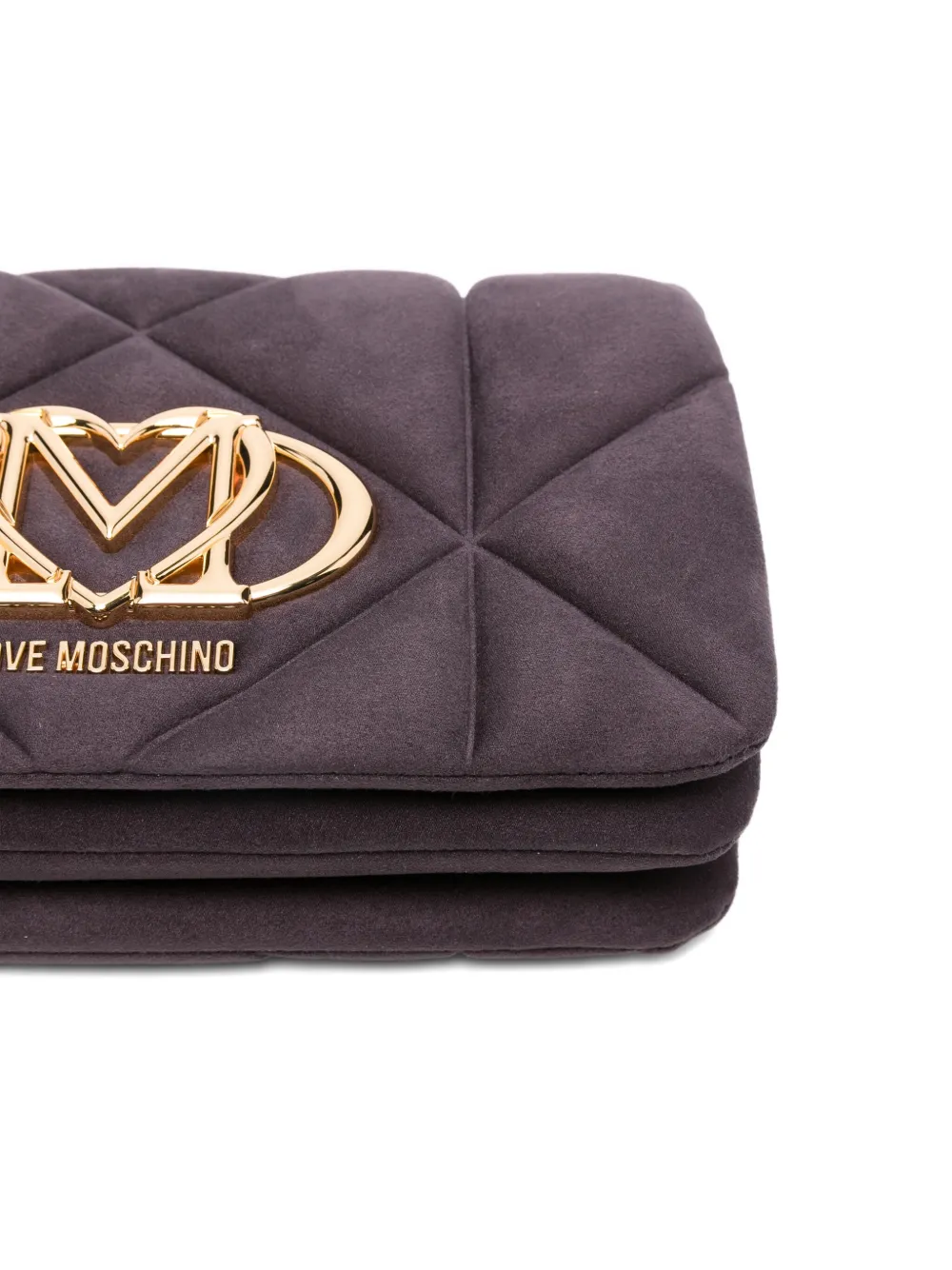 Love Moschino Quilted Logo-plaque Shoulder Bag In Purple