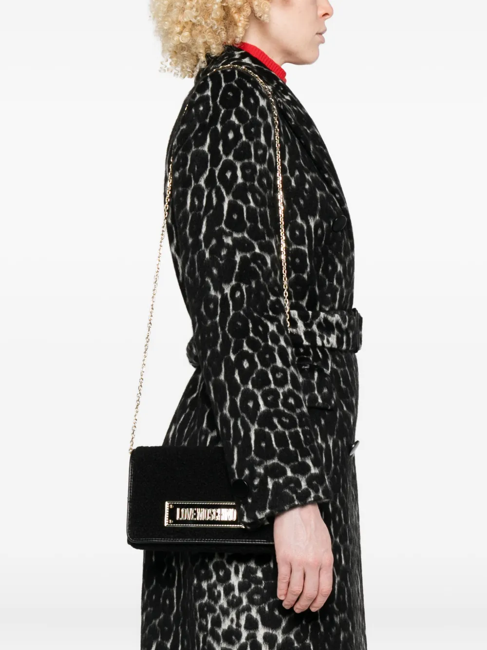 Love Moschino logo-plaque shearling shoulder bag | Image 2