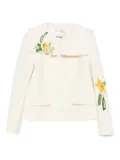 Vivetta floral-embroidered collar jacket - White