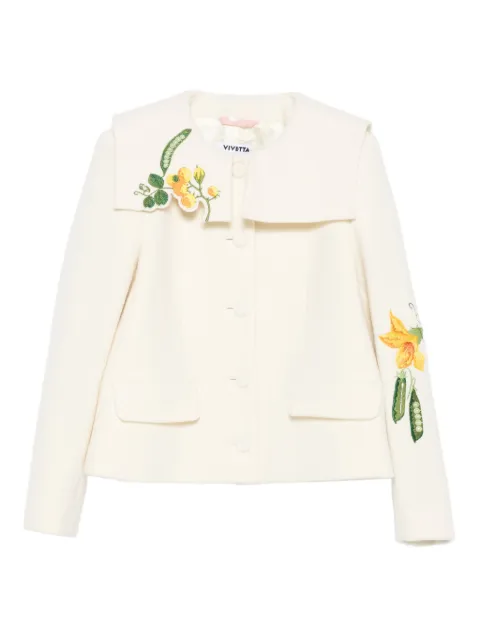 Vivetta floral-embroidered collar jacket