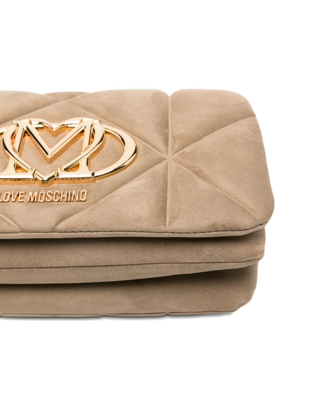 Love Moschino Quilted-effect Logo-plaque Cross Body Bag In Neutral