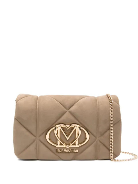 Love Moschino quilted-effect logo-plaque cross body bag