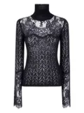 Blumarine lace-insert turtleneck top - Black