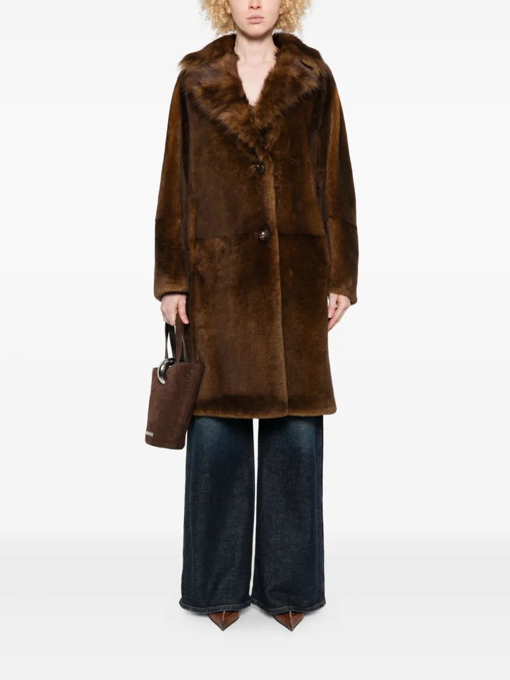 FURLING BY GIANI fur-trimmed lapel single-breasted coat | Single Breasted Coats | Image 2