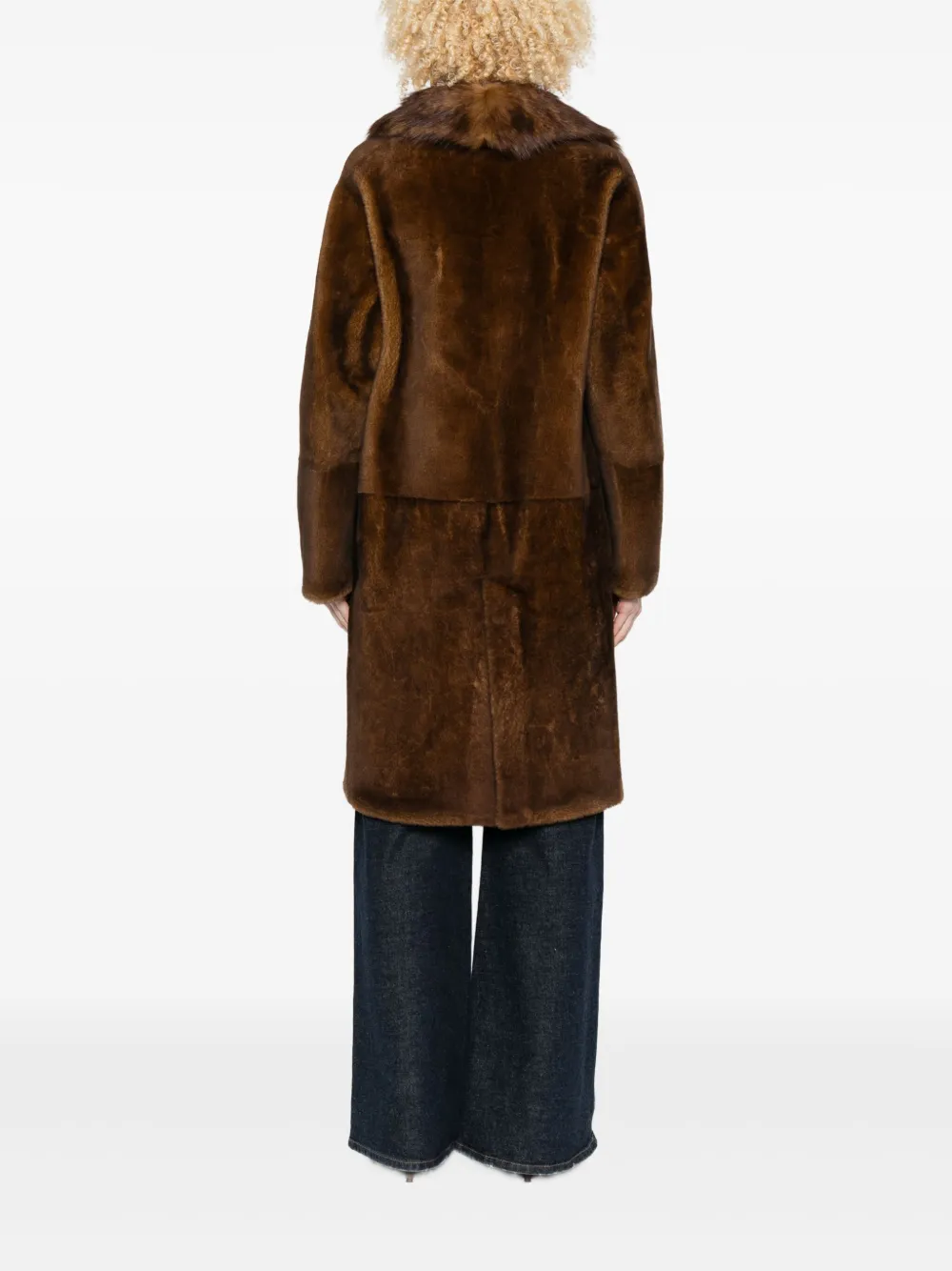 Furling By Giani Mantel Mit Pelzbesatz In Brown