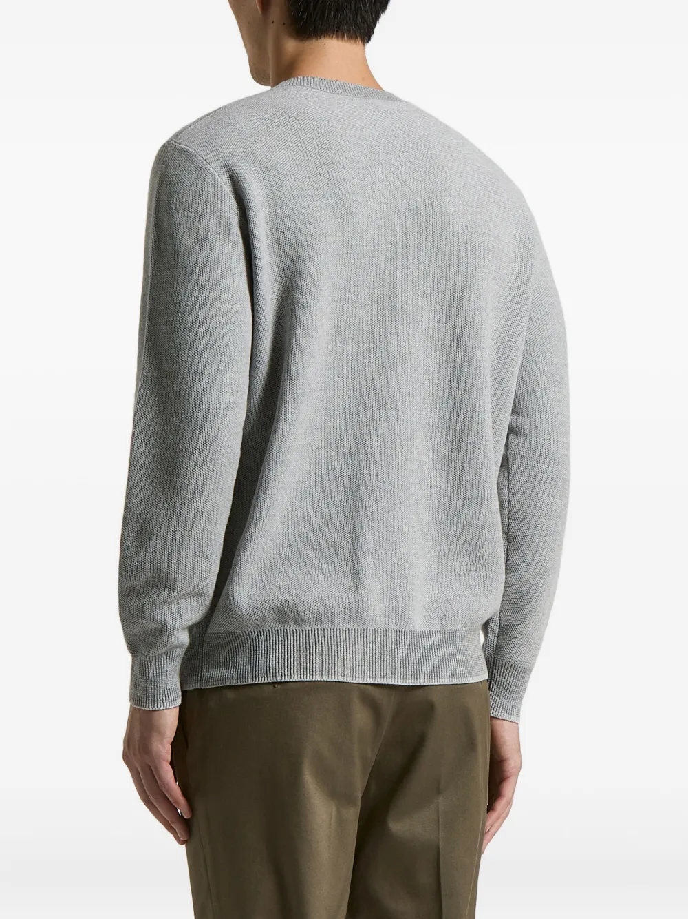 Peserico Wool And Cashmere Crewneck Sweater In Gray