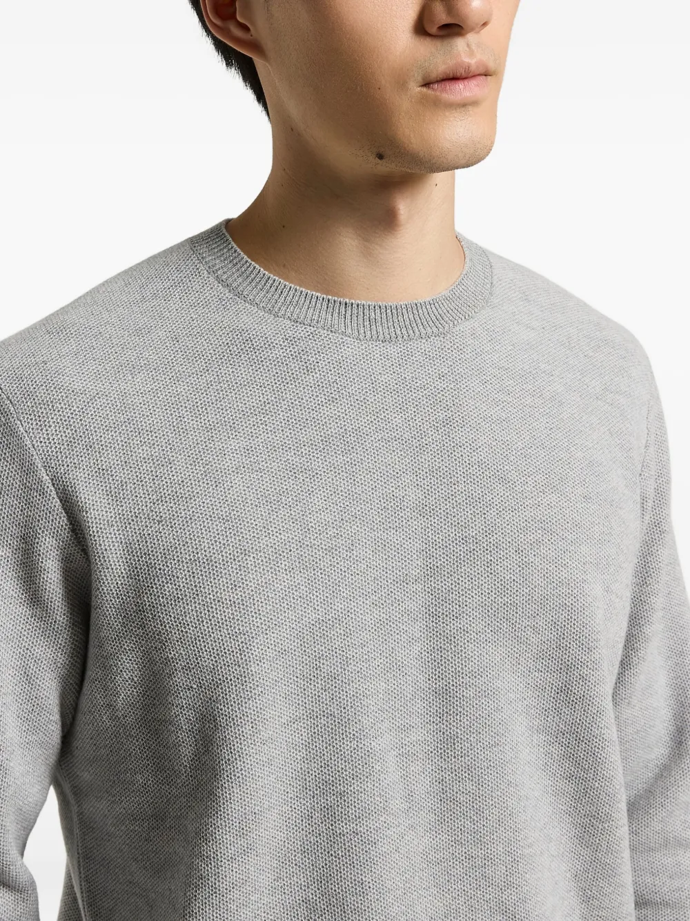 Peserico Wool And Cashmere Crewneck Sweater In Gray