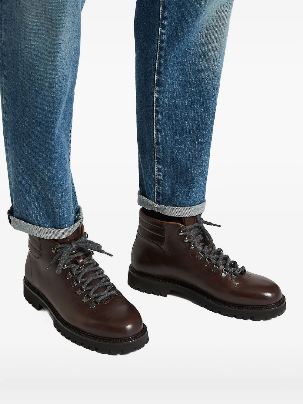 Peserico Leren veterlaarzen Bruin