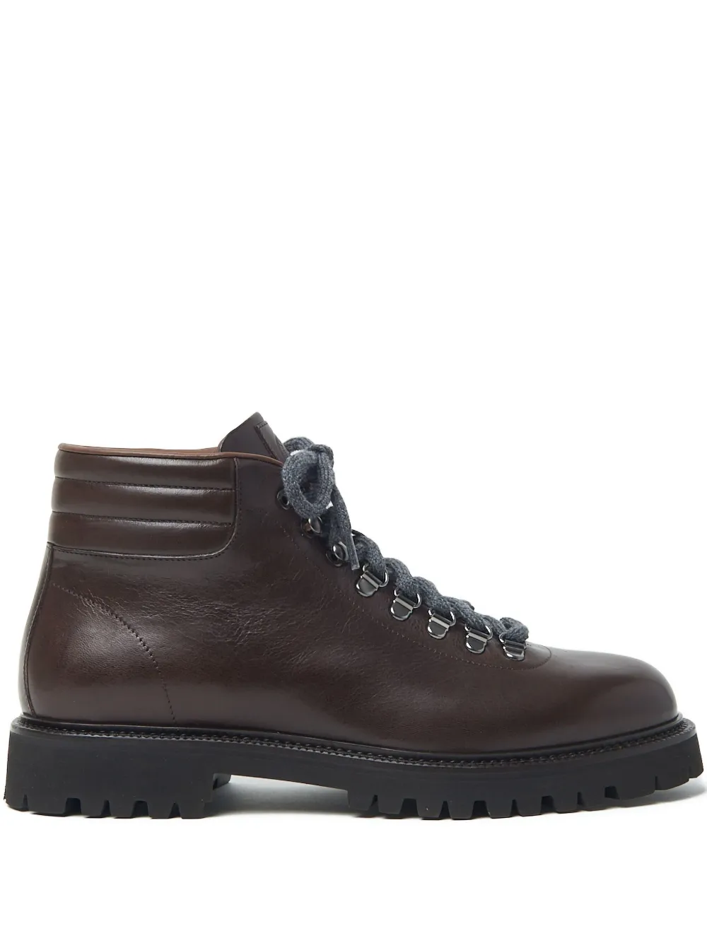 Peserico Leather Lace-up Boots In Brown