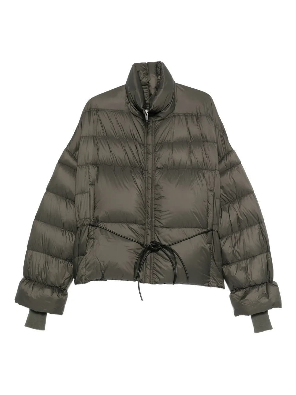 Rick Owens Quilted Drawstring Jacket In Green