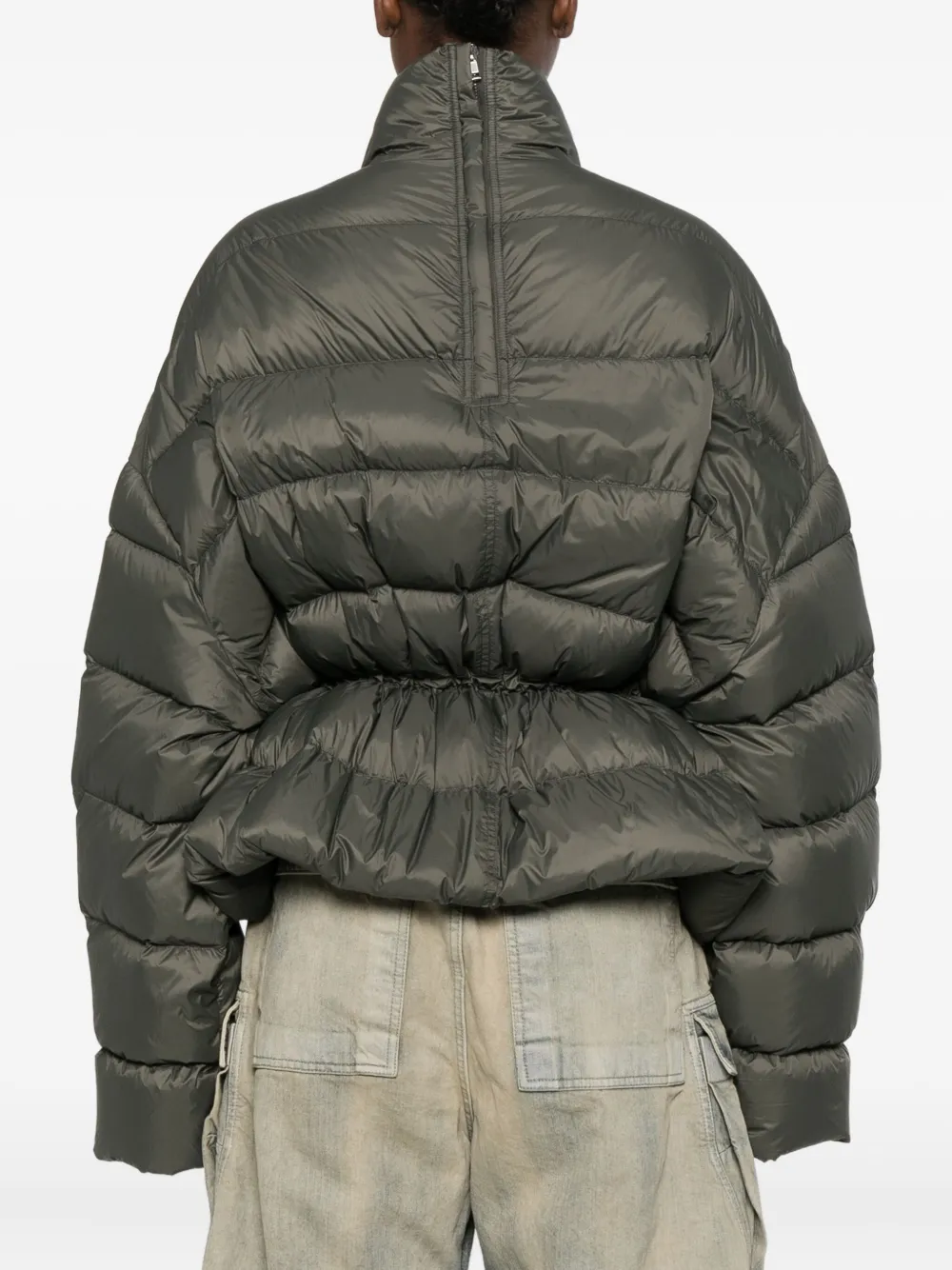 Rick Owens Quilted Drawstring Jacket In Green