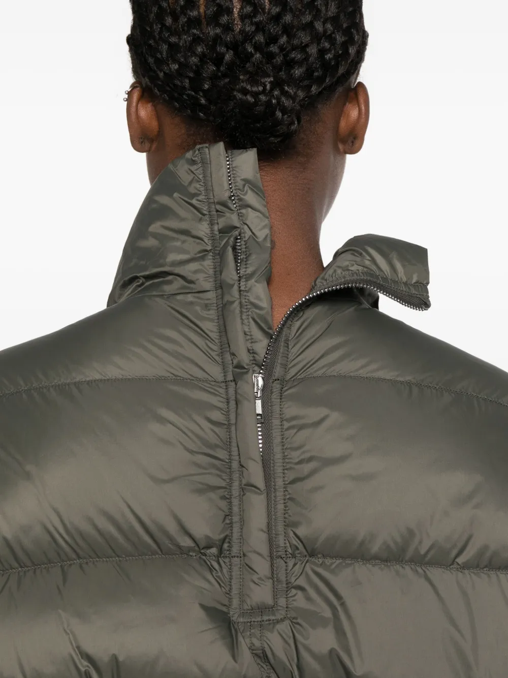 Rick Owens Quilted Drawstring Jacket In Green