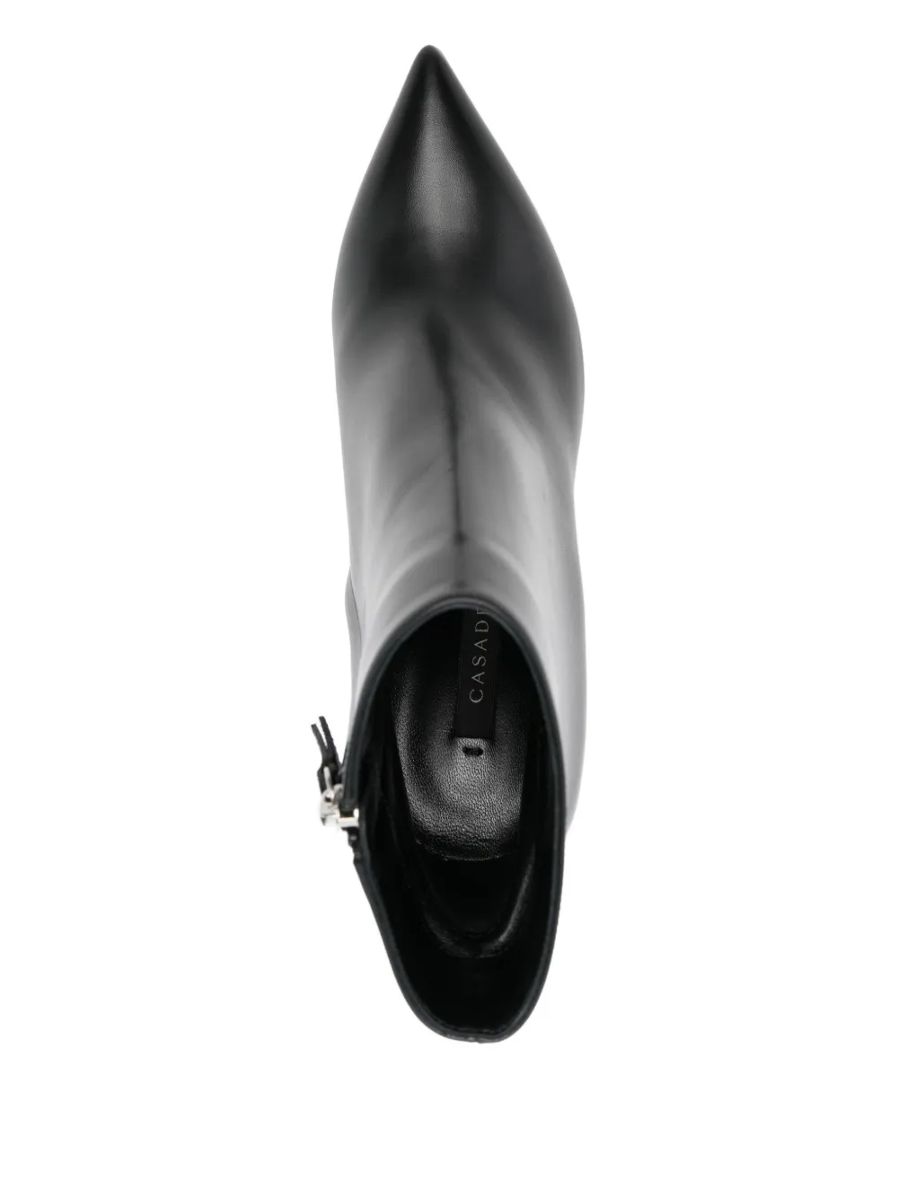 Casadei Blade High Heels Ankle Boots In Black Leather In Black
