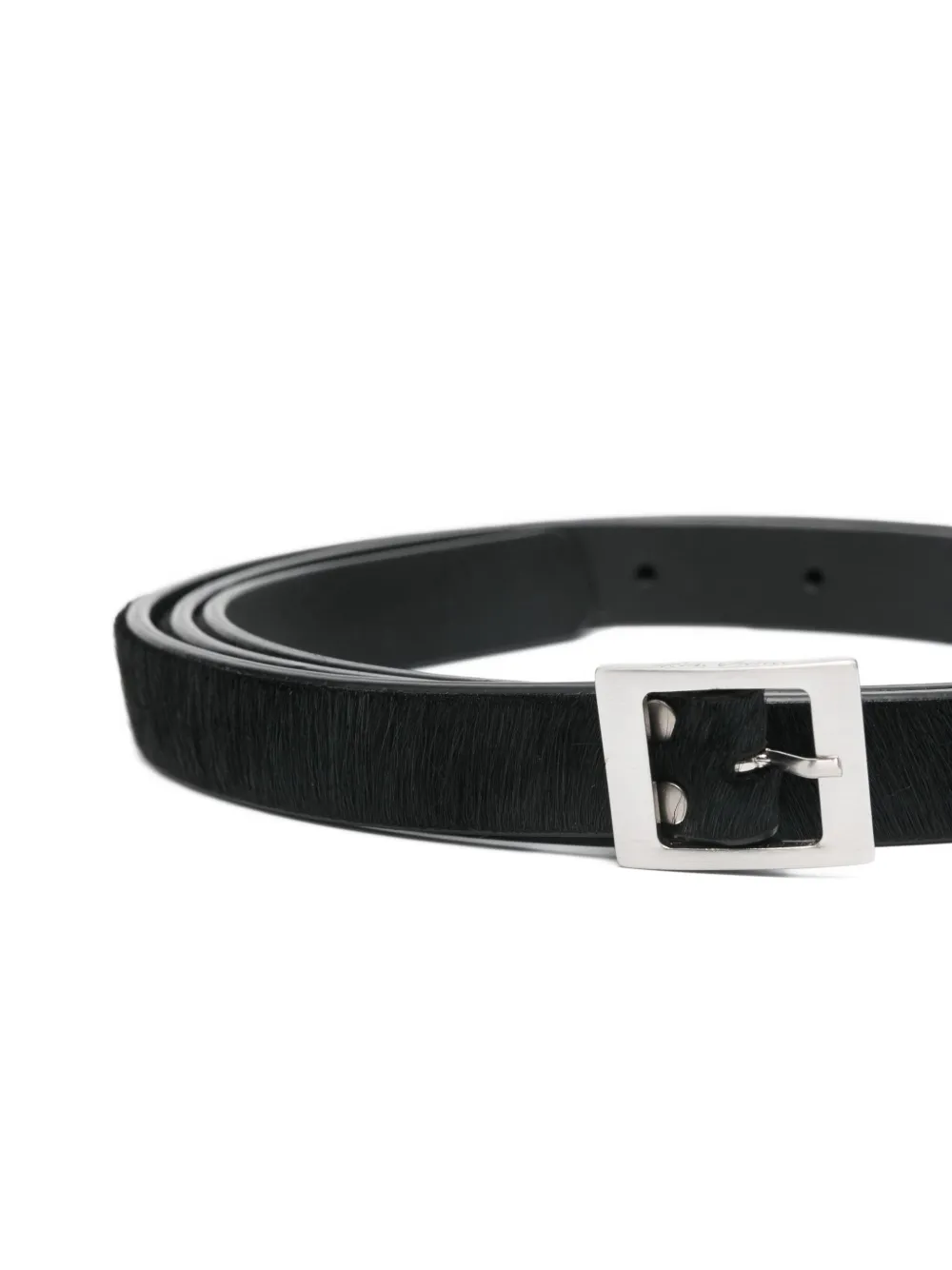 Rick Owens leather square-buckle belt - Zwart