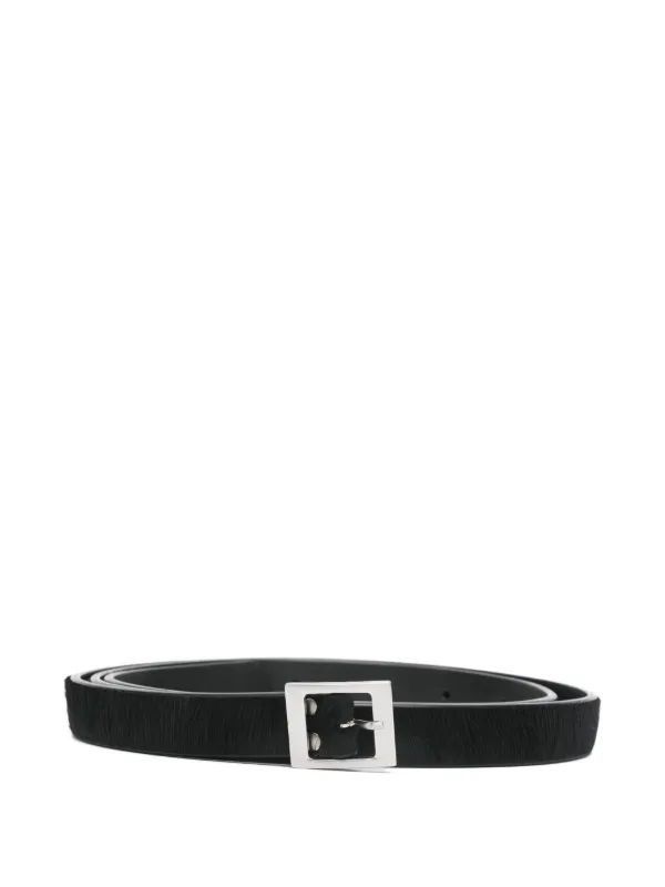 Rick Owens スクエアバックル レザーベルト | ブラック | FARFETCH JP