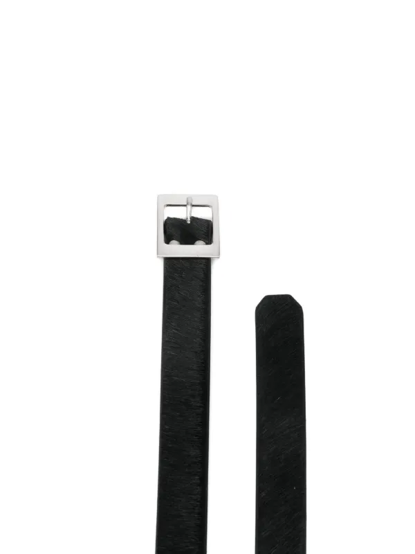 Rick Owens スクエアバックル レザーベルト | ブラック | FARFETCH JP
