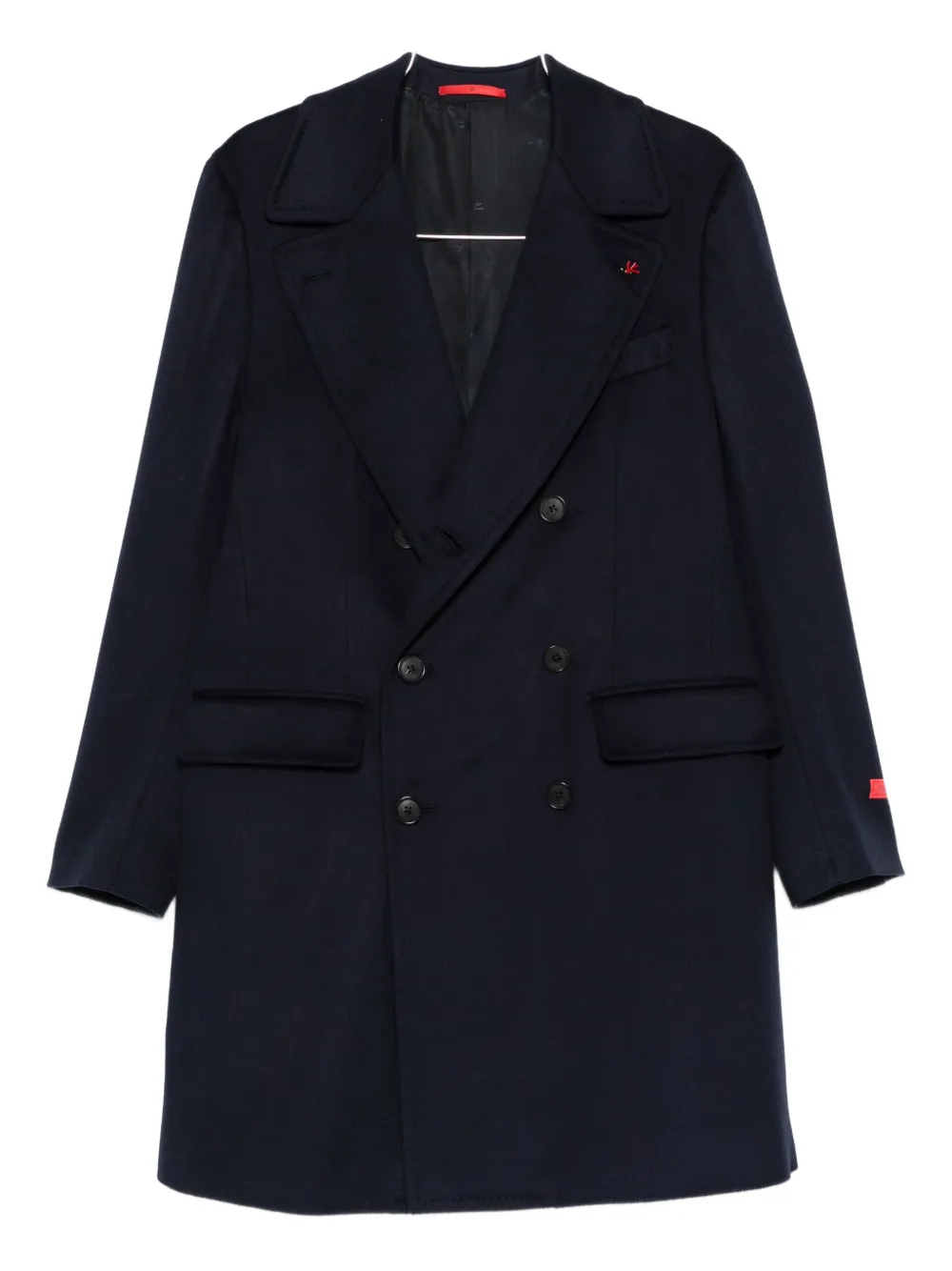 Isaia double-breasted patch-pocket coat | Blue | Image 1