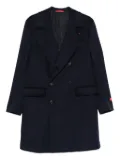 Isaia double-breasted patch-pocket coat - Blue