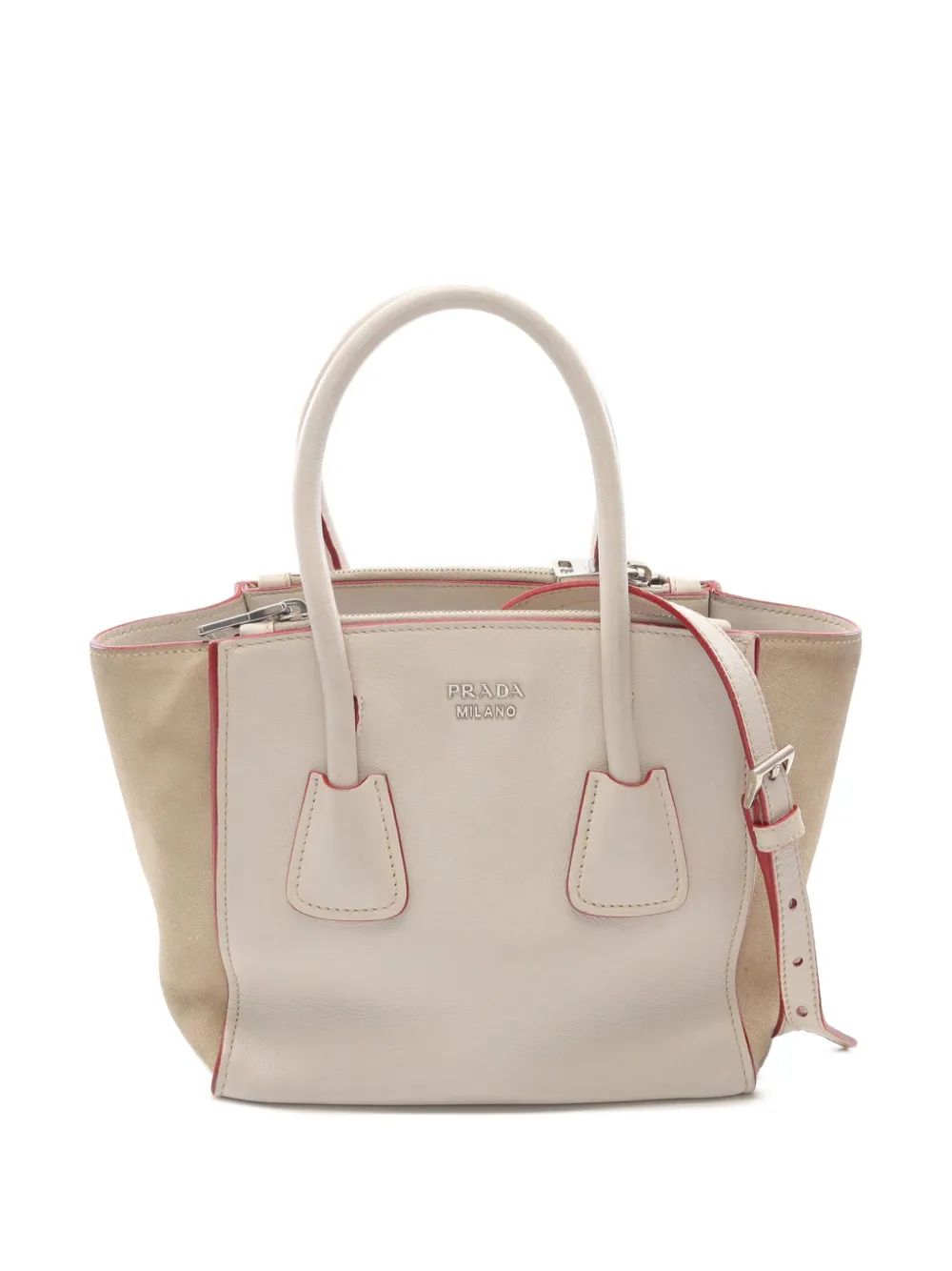 Prada Pre-Owned 2000-2025 Mini Scamosciato Trimmed Glace Calf Twin Prada Pre-Owned 2000-2025 Mini Scamosciato Trimmed Glace Calf Twin