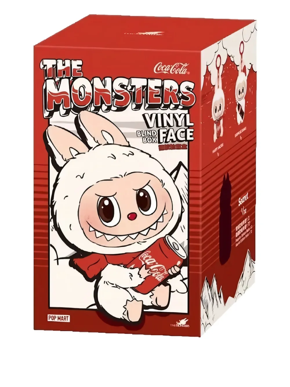 Pop Mart Labubu The Monsters Coca Cola Series Vinyl Face Keyring In White