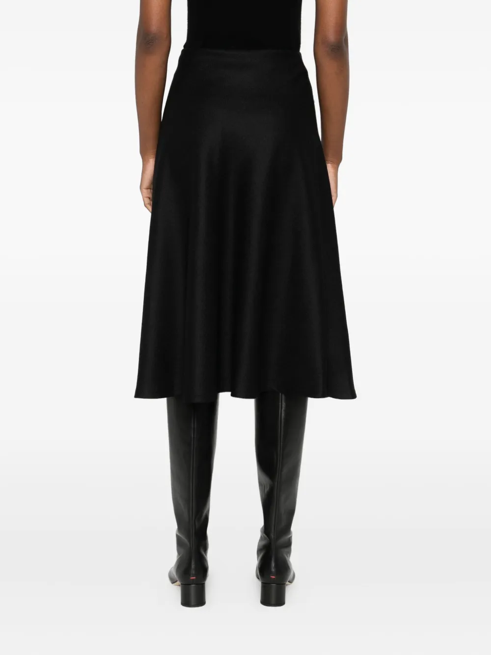 Tagliatore Flared A-line Midi Skirt In Black