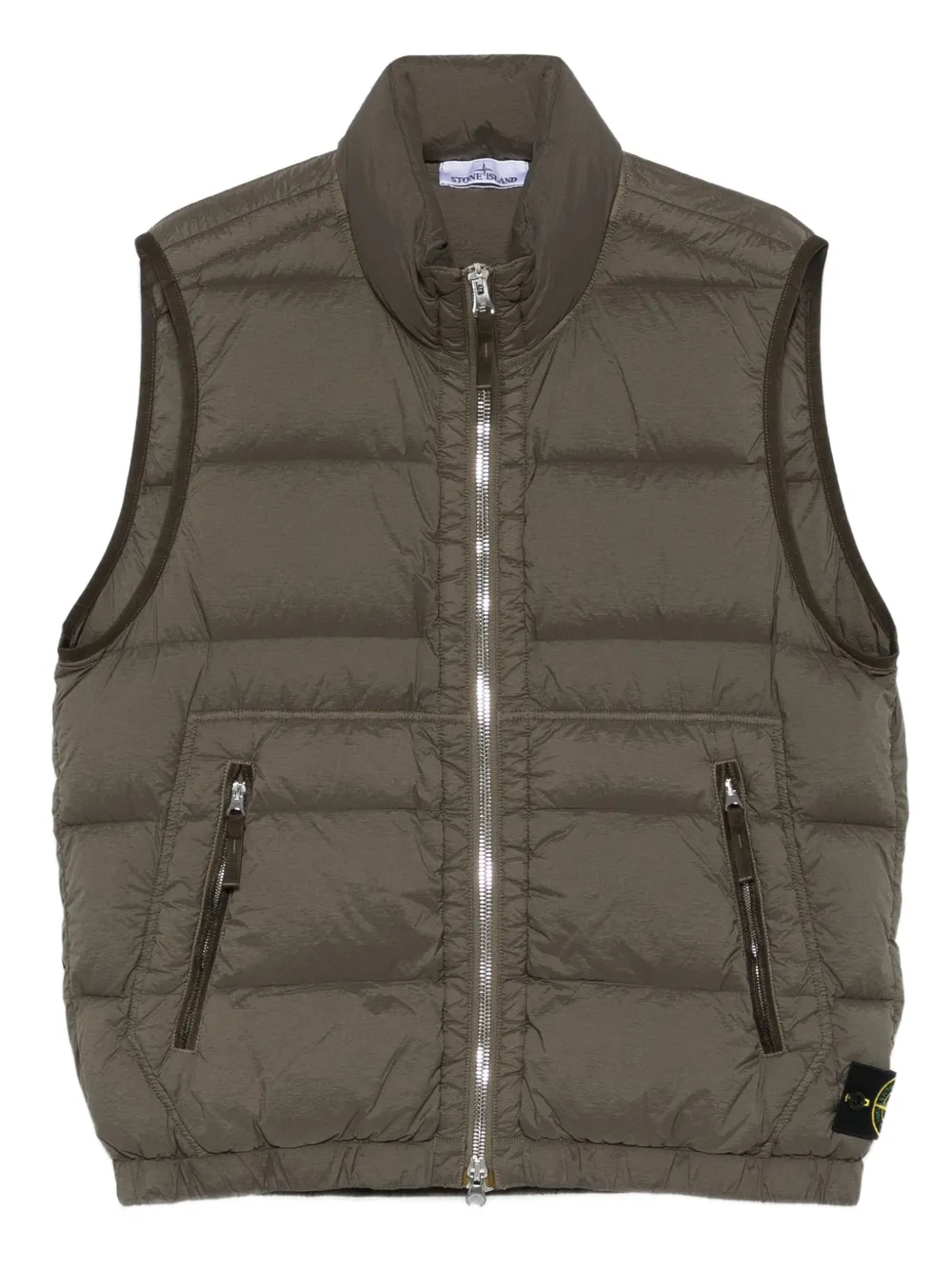 Stone Island quilted zip-front vest | Green | Image 1