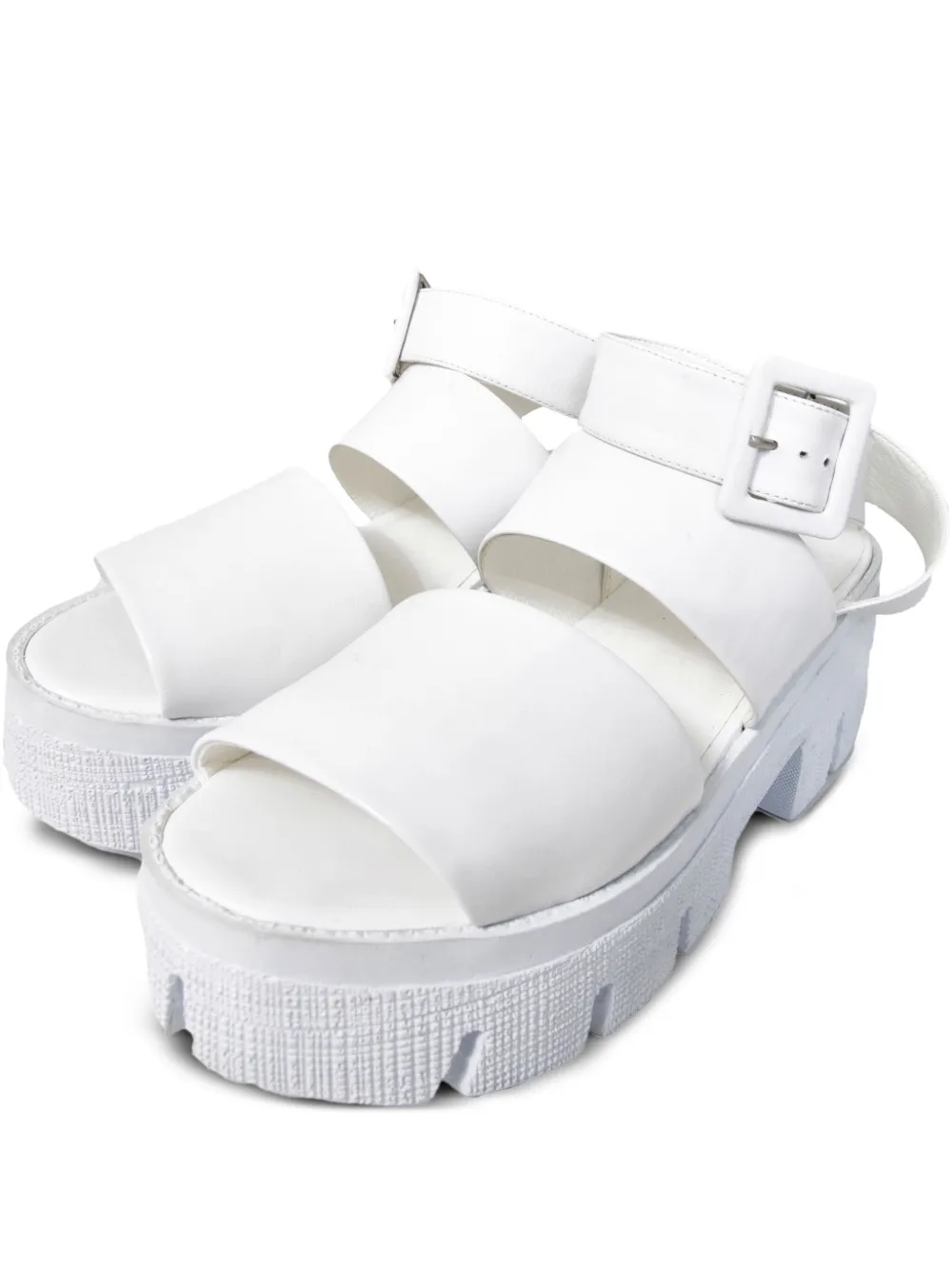 Gloria Coelho Sandalen met plateauzool en gespbandje Wit