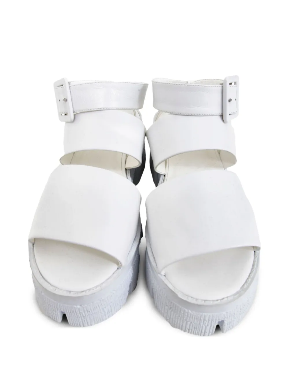 Gloria Coelho Sandalen met plateauzool en gespbandje Wit