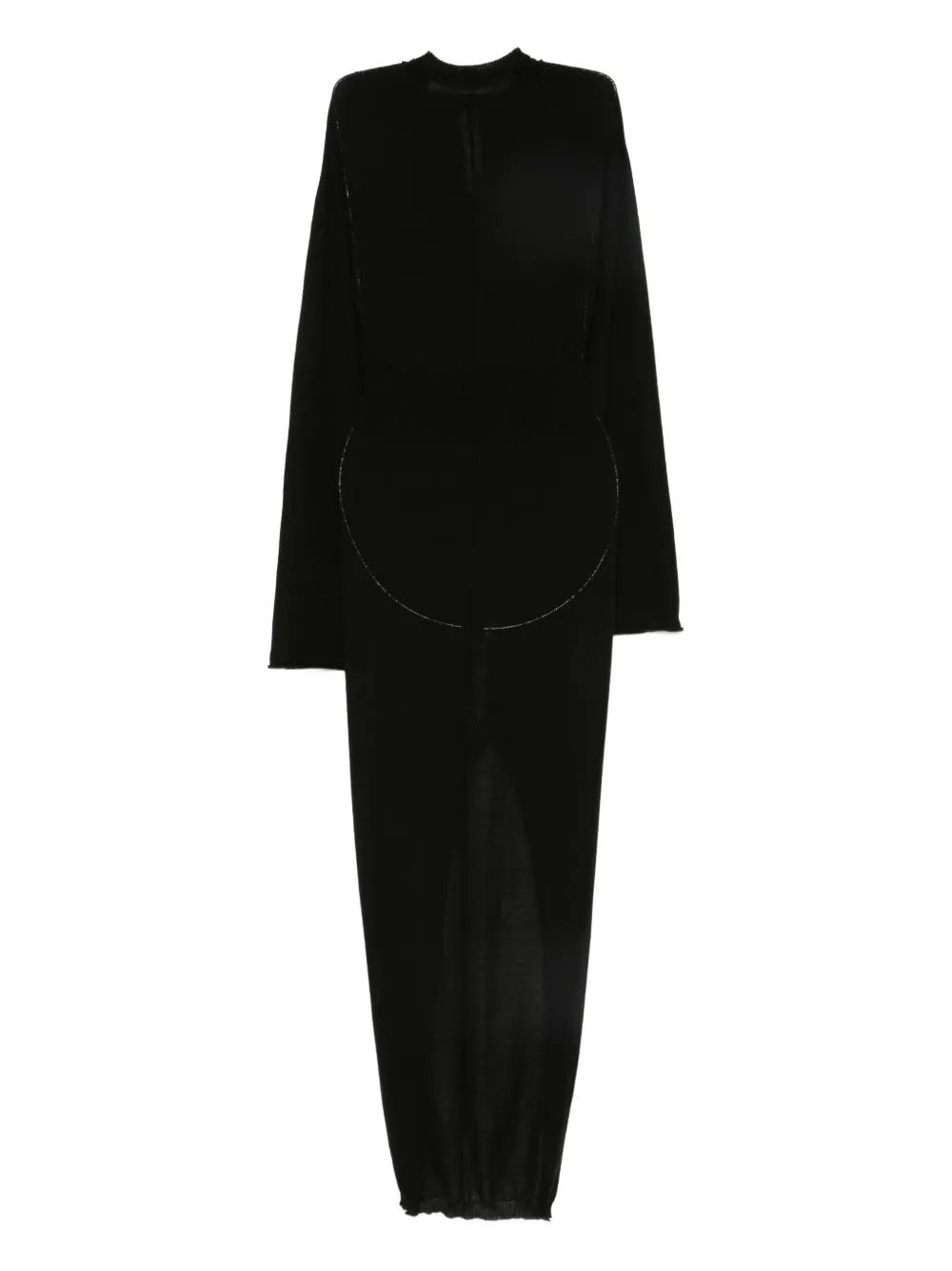 Rick Owens Hooded Wool Dress In Multi