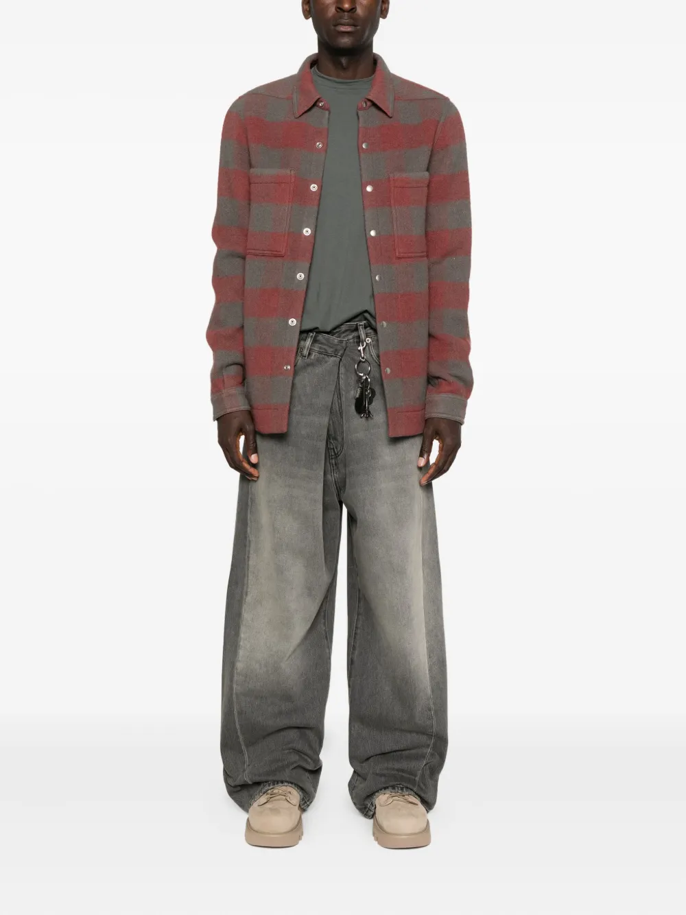 Rick Owens checked wool jacket | Shirt Jackets | Image 2