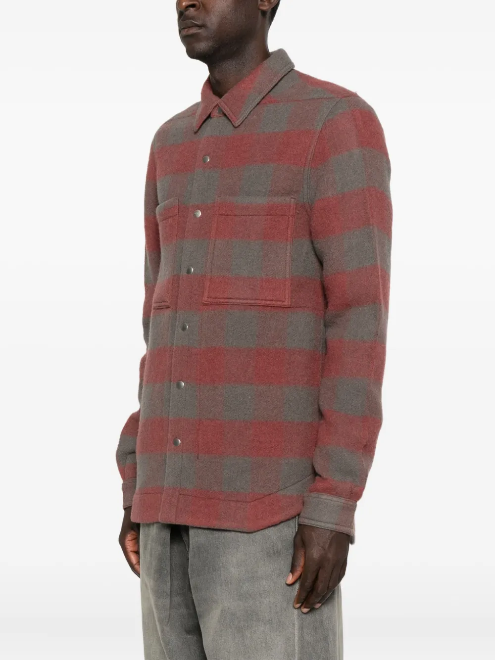 Rick Owens Checked Wool Jacket In Multi