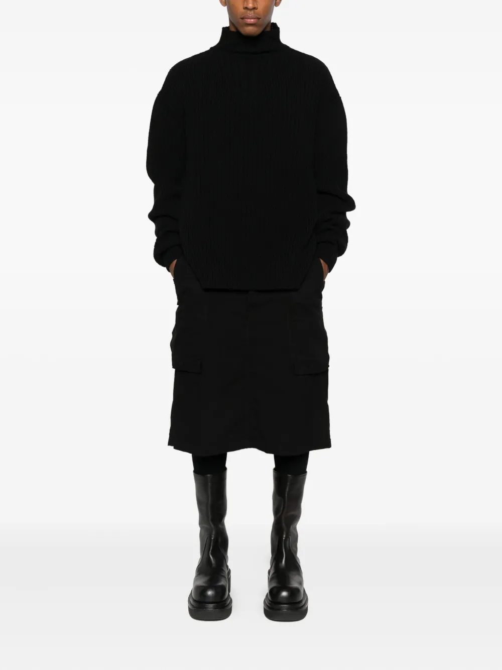Rick Owens Drkshdw Stefan Cargo-pocket Skirt In Black