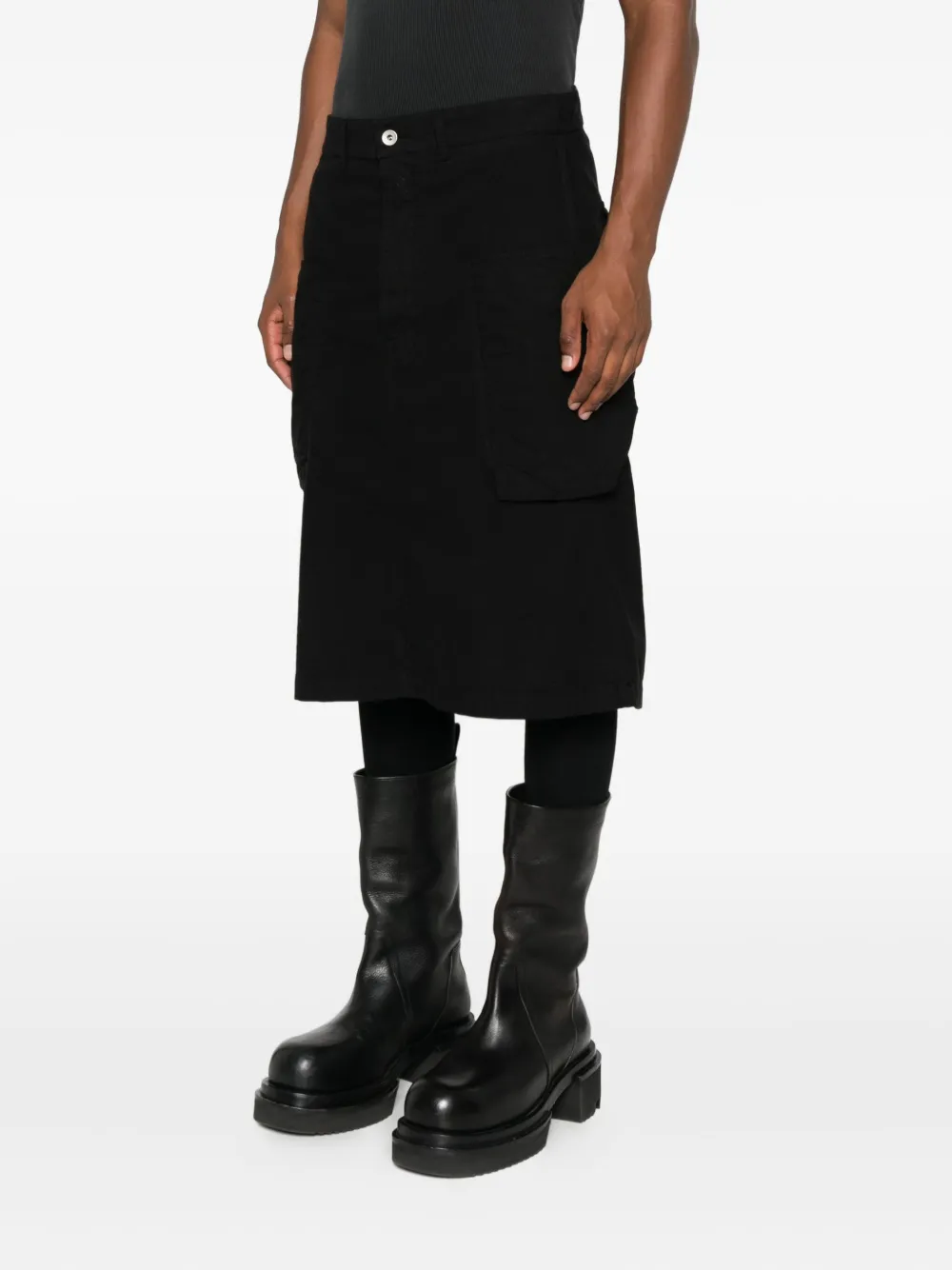 Rick Owens Drkshdw Stefan Cargo-pocket Skirt In Black