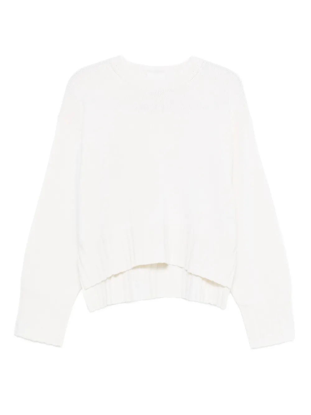 Allude ribbed-hem long-sleeves sweater | White | Image 1