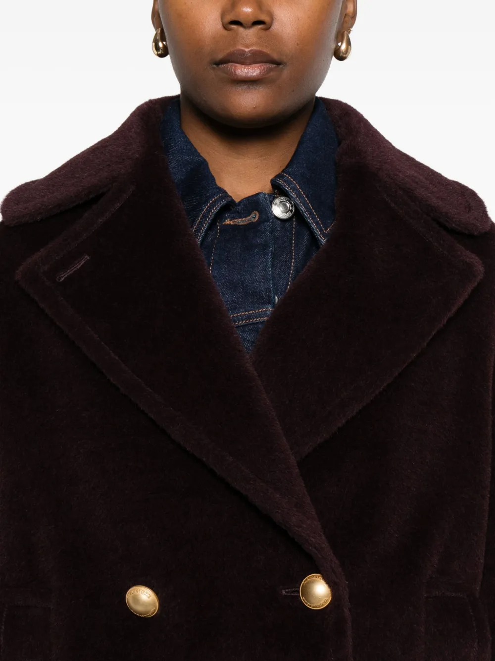 Tagliatore Jas van alpacawol met dubbele rij knopen Rood