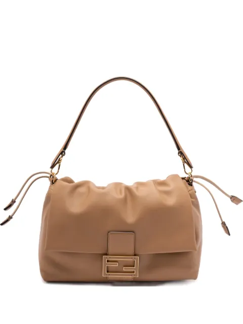 FENDI large Mamma Baguette logo-plaque gathered shoulder bag