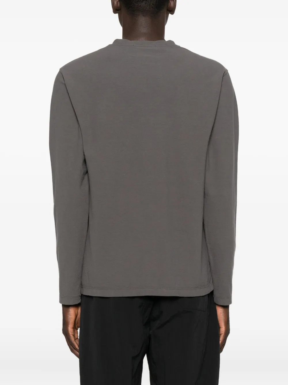 Stone Island Logo-patch Long-sleeve T-shirt In Gray