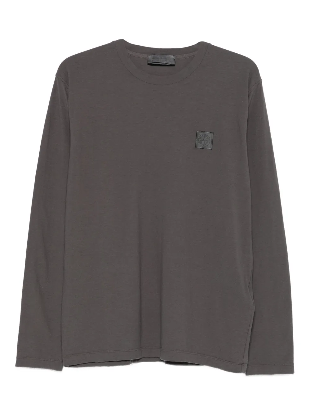 Stone Island logo-patch long-sleeve T-shirt | Grey | Image 1