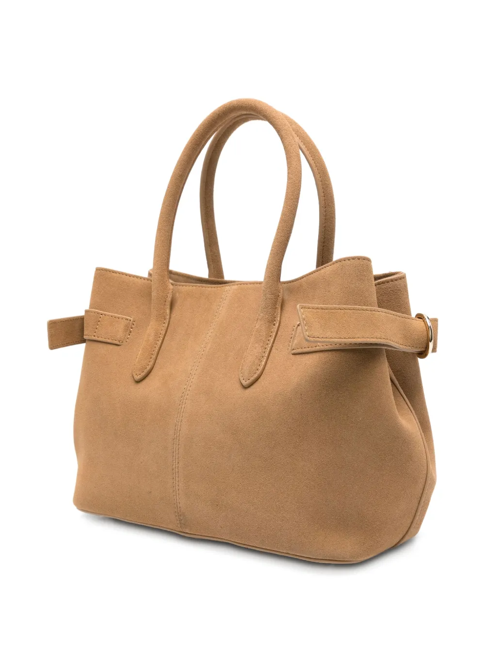 Patrizia Pepe New Business suède schoudertas verfraaid met logo - Beige
