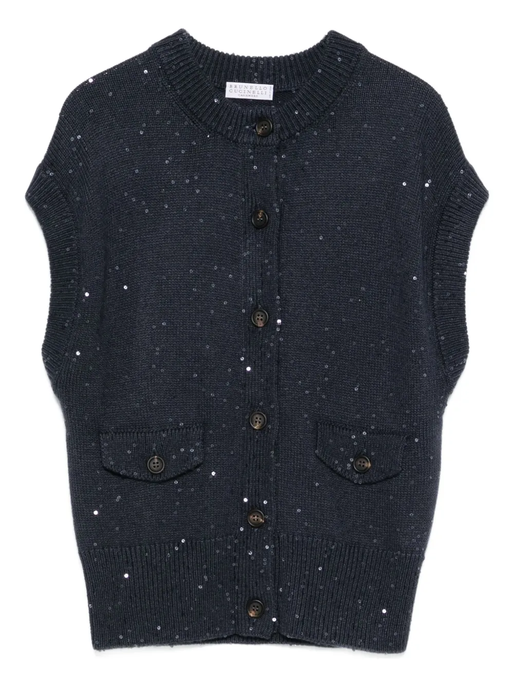 Brunello Cucinelli Sequin-embellished Cardigan In Blue