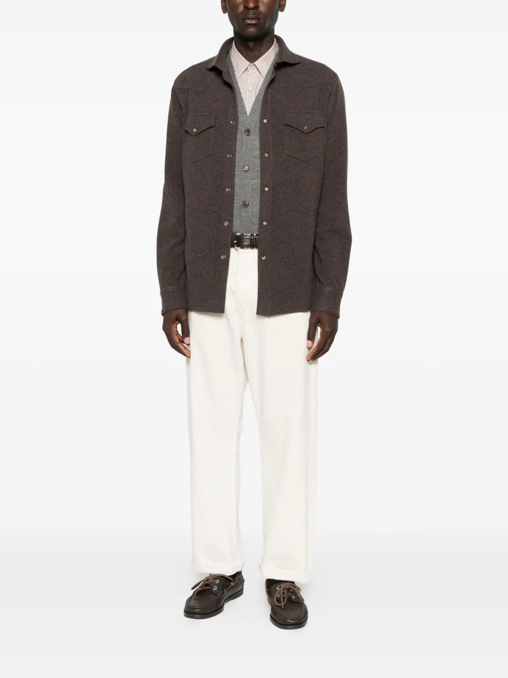 Brunello Cucinelli Shirtjack met knoopsluiting - Bruin