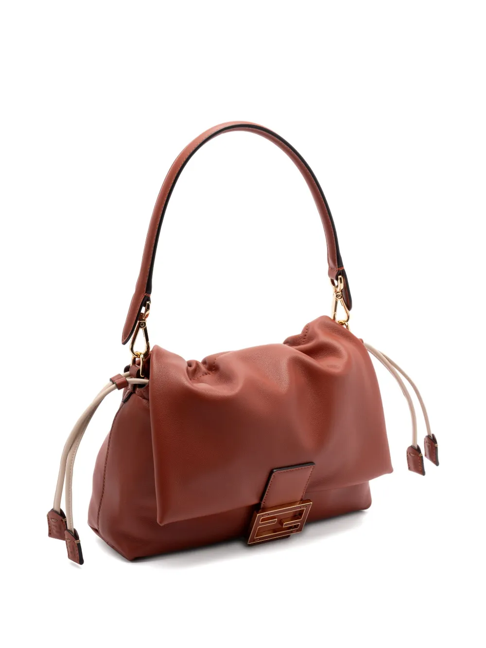 Fendi Medium Mamma Baguette Logo-plaque Shoulder Bag In Brown