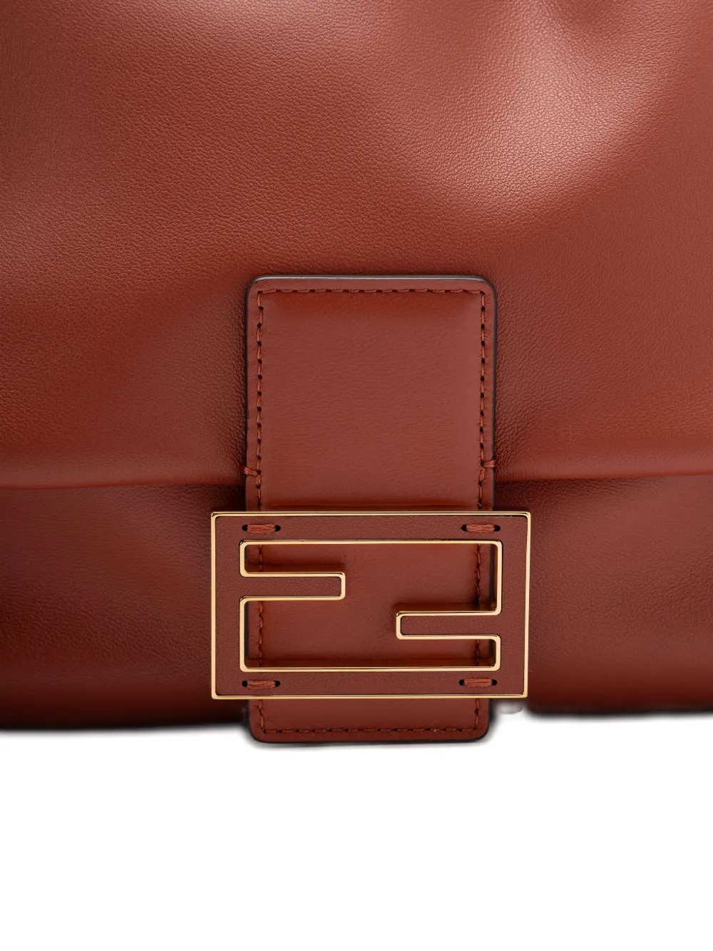 Fendi Medium Mamma Baguette Logo-plaque Shoulder Bag In Brown