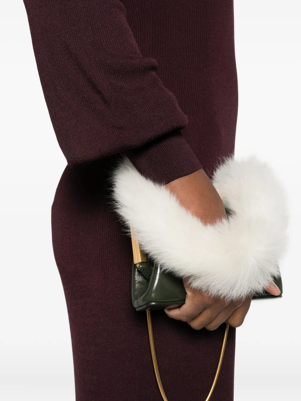 Elisabetta Franchi Jurk met V-hals en ballonmouwen Rood