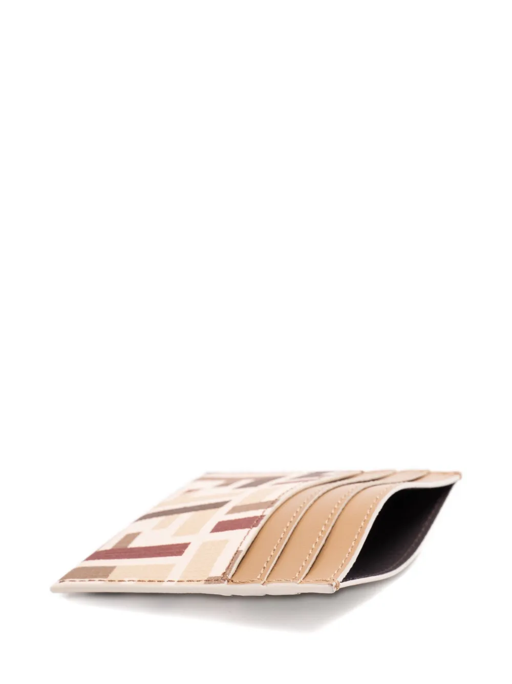 Fendi Ff-motif Cardholder In Neutral