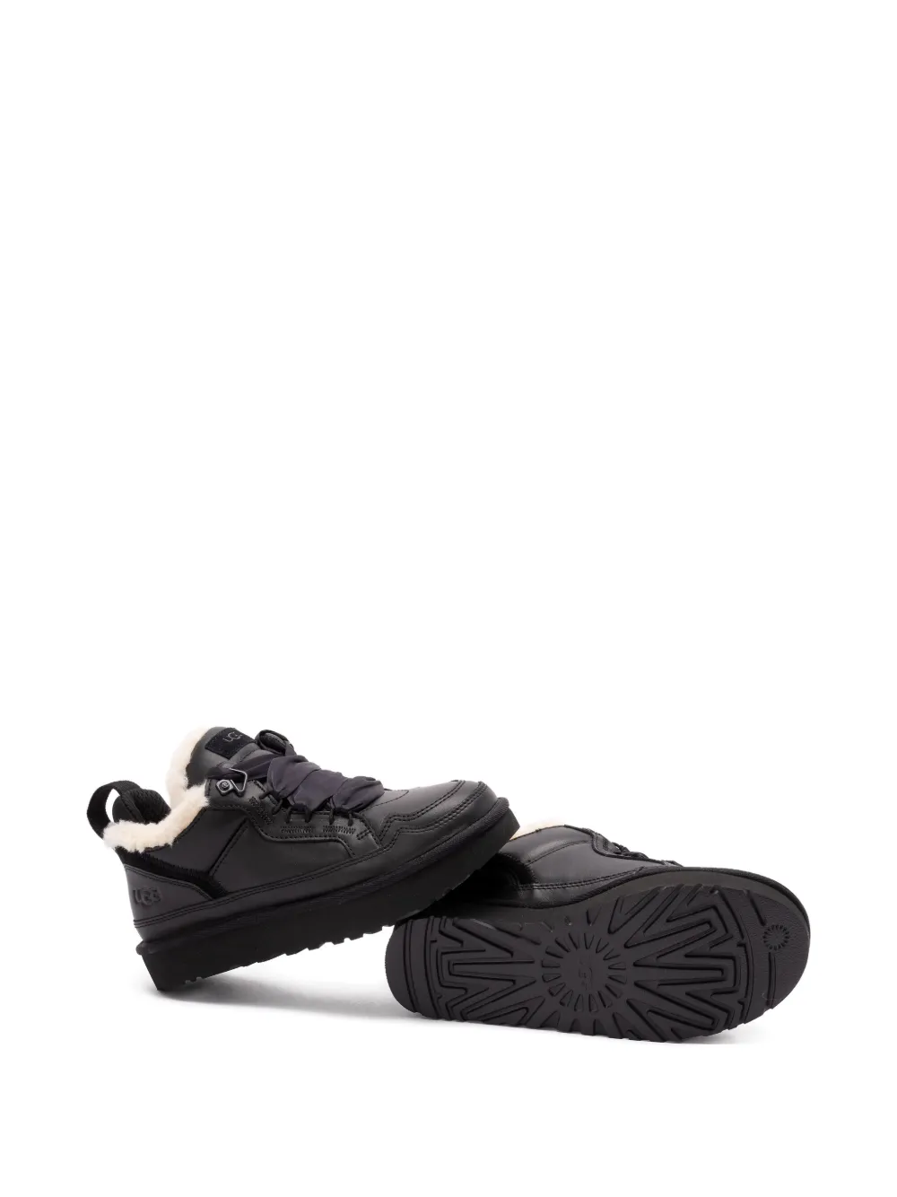 UGG Lowmel lace-up shearling sneakers Black