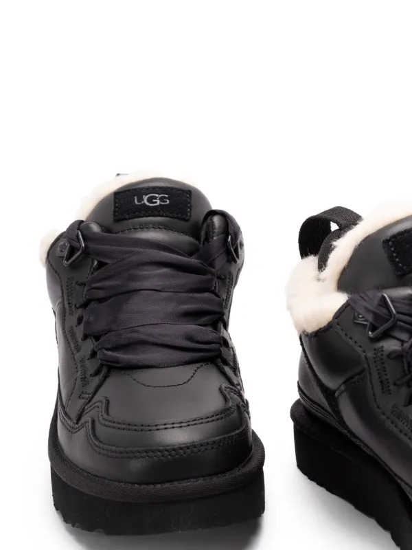 UGG Lowmel lace-up Shearling Sneakers Black FARFETCH IN