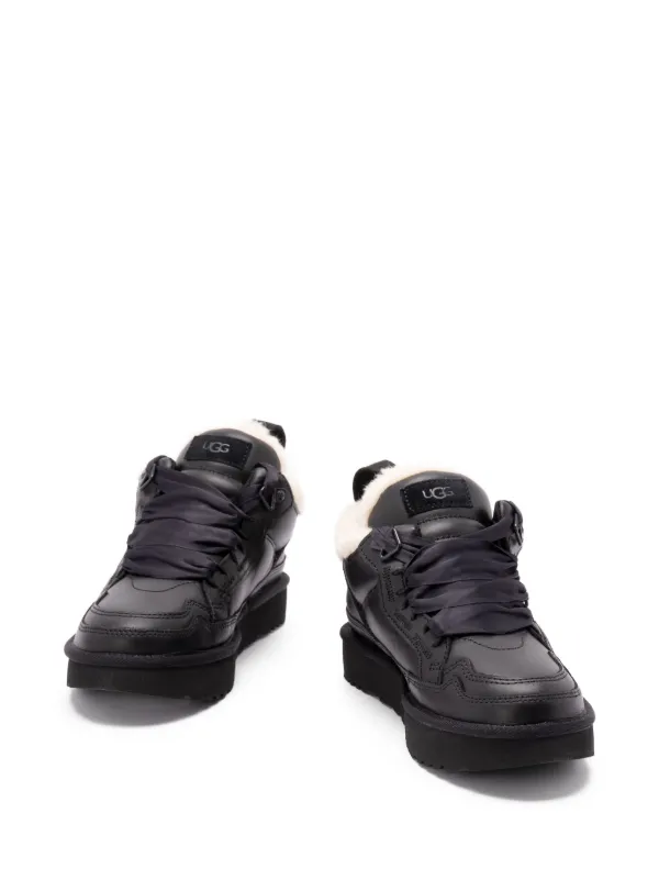 UGG Lowmel lace-up Shearling Sneakers | Black | FARFETCH display picture 2